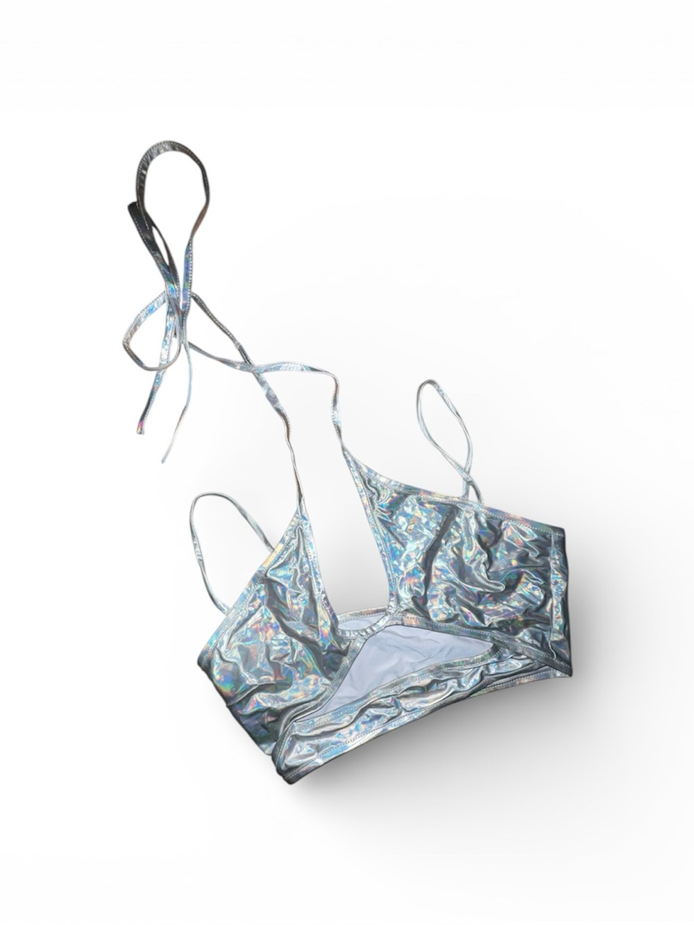 IHR Holographic Silver Triangle Bralette